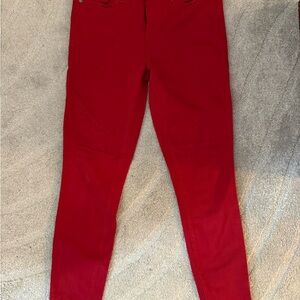PAIGE Bold Red Verdugo Ultra Skinny Denim Pants